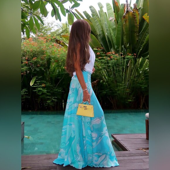 NWOT ！Pucci Orchidee high-rise cotton maxi skirt - Picture 3 of 12